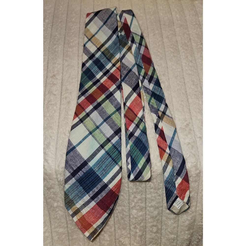 Vintage Gant Madras 100% Cotton Plaid Tie- Made in USA 1980's